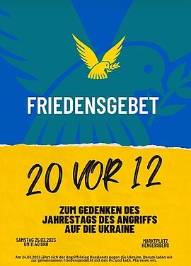 Banner 20 vor 12 Friedensgebet