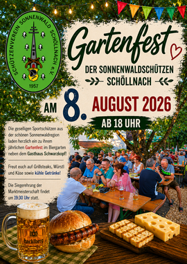 Banner Gartenfest Schützenverein Sonnenwald Schöllnach e. V.
