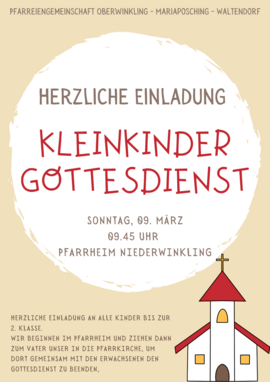 Banner Kleinkindergottesdienst zu Beginn der Fastenzeit