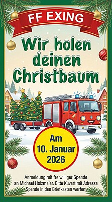 Banner Wir holen deinen Christbaum (Exing/ Rannersdorf/ Silbersberg)