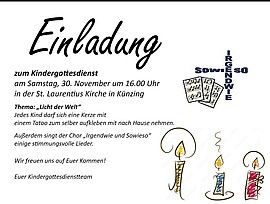 Banner Einladung zum Kindergottesdienst