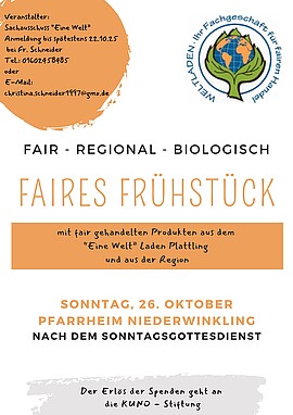 Banner Faires Frühstück