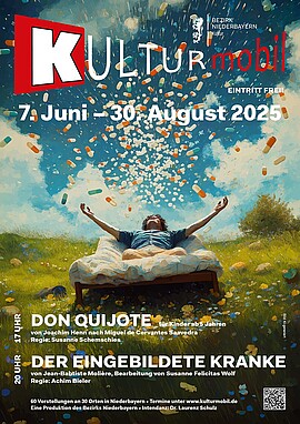 Banner Kulturbühne Flintsbach: Das KULTURmobil des Bezirks Niederbayern kommt mit zwei Aufführungen!