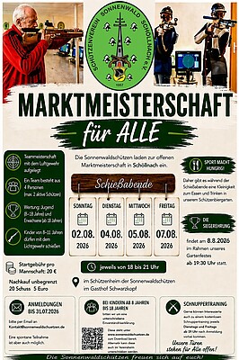 Banner Marktmeisterschaft Sonnenwaldschützen Schöllnach e. V.