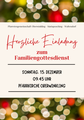 Banner Familiengottesdienst in Niederwinkling