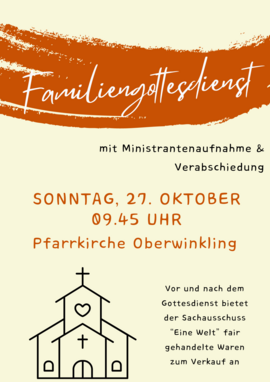 Banner Familiengottesdienst mit Ministrantenaufnahme & Verabschiedung