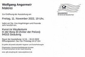 Banner Ausstellung "Wolfgang Angermeir - Malerei"
