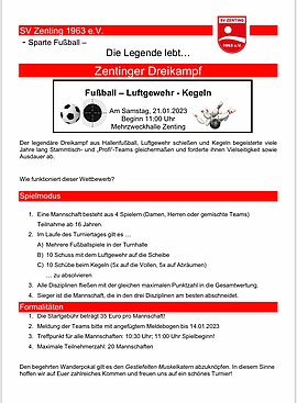 Banner Die Legende lebt — Zentinger Dreikampf