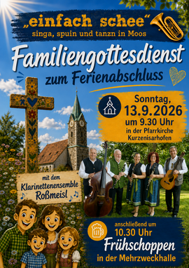 Banner Frühschoppen zum Ferienende nach vorherigem Gottesdienst mit dem Klarinettenensemble Roßmeisl