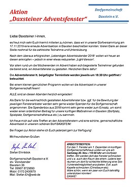 Banner Aktion Adventsfenster Daxstein