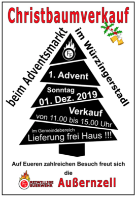 Banner Christbaumverkauf Adventsmarkt Außernzell