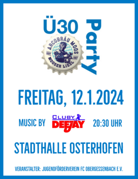 Banner Ü30-Liesl-Party