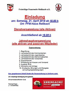 Banner Jahreshauptversammlung
