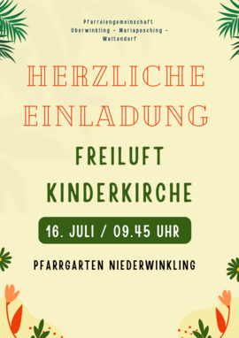 Banner Freiluftkinderkirche in Niederwinkling
