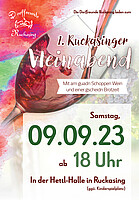 Logo 1. Weinabend der Dorffreunde Ruckasing