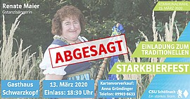 Banner Starkbierfest der CSU