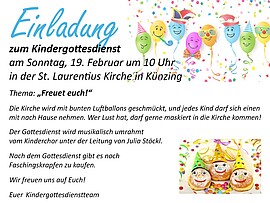 Banner Einladung zum Kindergottesdienst