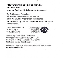 Banner Eröffnung Photographische Positionen: Auf der Suche