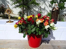 Banner Ritafeier im Pfarrgarten Künzing 