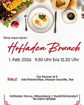 Banner Sonntags-Frühstücksbrunch im Hofladen Venus