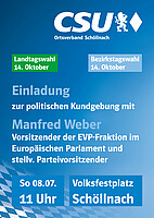 Logo Politische Kundgebung mit Manfred Weber