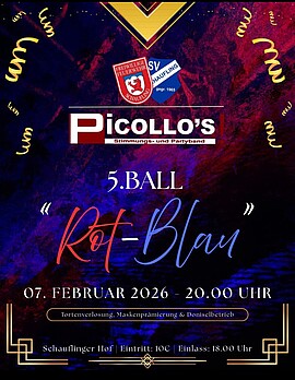 Banner Faschingsball Rot-Blau