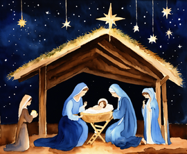 Banner Einladung zur Krippenfeier - Pfarrkirche Forsthart