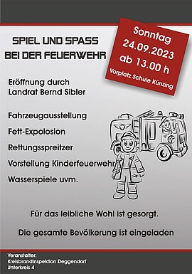 Banner Spiel und Spaß bei der FW Künzing