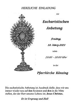 Banner Eucharistischen Anbetung