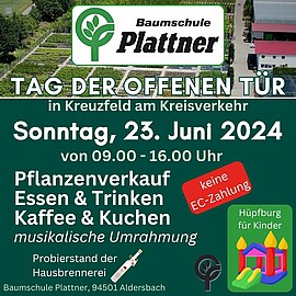 Banner Tag der offenen Tür Baumschule