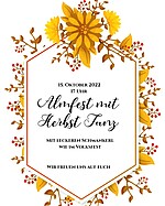 Logo ALM-FEST mit Herbsttanz und Live-Musik