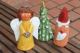 Banner Alles um die zauberhafte Weihnachtszeit: Anhänger für den Adventskranz: Engel, Nikoläuse, Elche